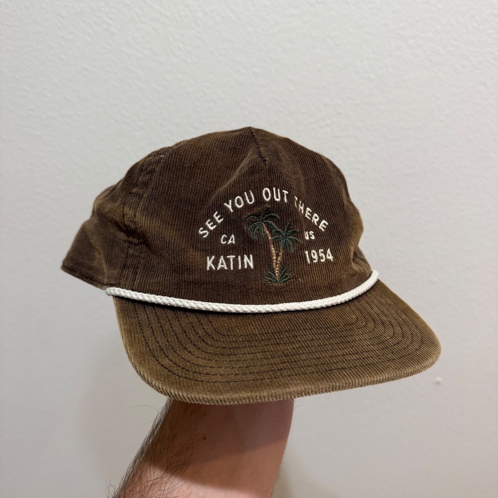 Katin Brown Corduroy Rope Hat See You Out There Palm Tree Snapback Cap
